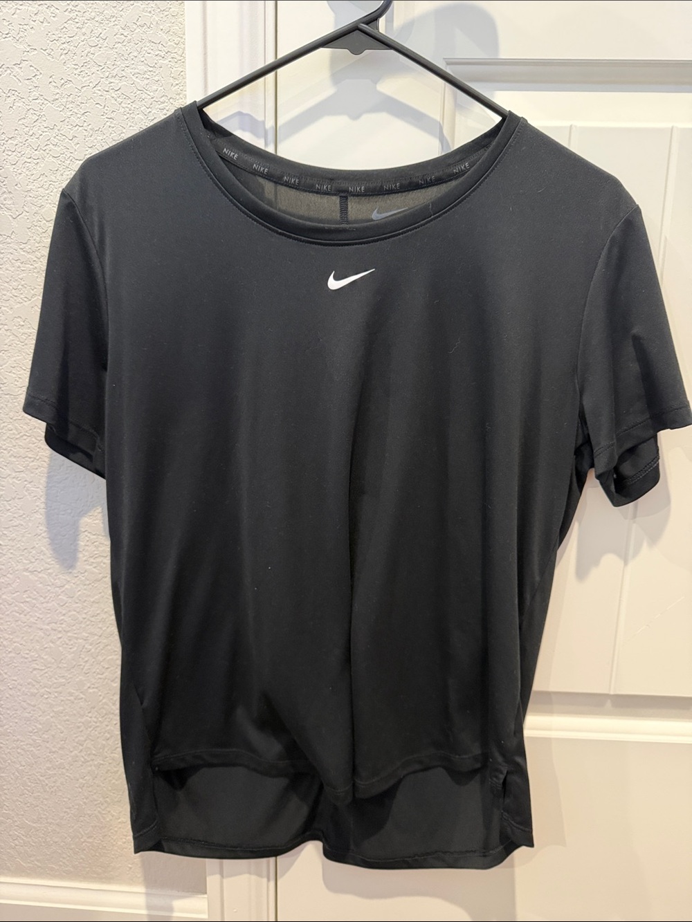 Nike Black Short Sleeve Dri-FIT Tee with White Swoosh